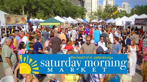 Sat morning market - The Saturday Morning Market is located on the waterfront in beautiful downtown St. Pete. It's open from October through May, from 9 am until 2 pm. Meet your friends and neighbors, make new friends, and participate in a lively community where local foods, produce, plants, flowers and artists are celebrated. Come see why we are called …